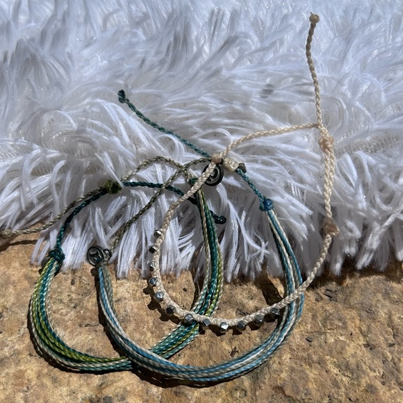 Pura Vida Jewelry Pura Vida Bracelets Set Of 3 Tan With Silver